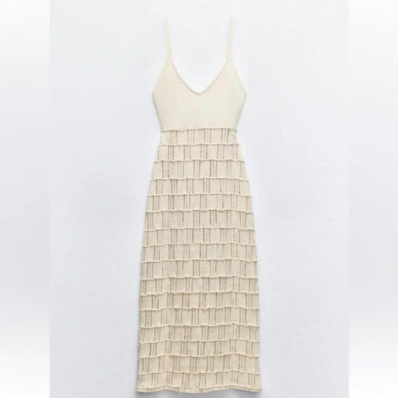 ZARA COMBINATION CROCHET DRESS - Picture 1 of 5